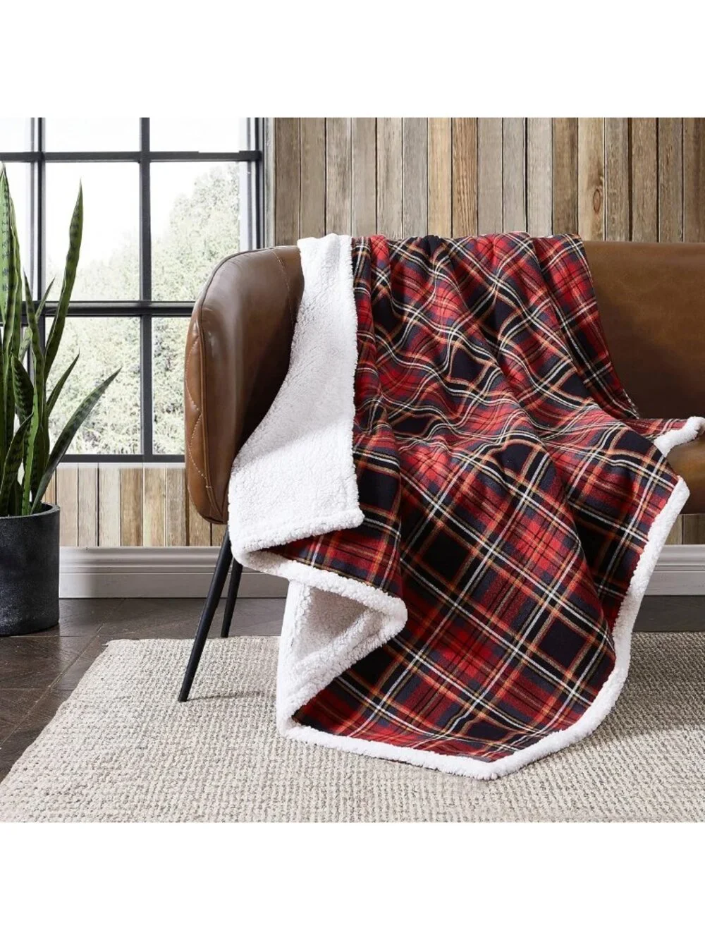 Super Soft Reversible Sherpa & Fleece Throw Blanket for Couch - Cozy Bedding